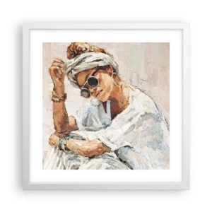 Plagát v bielom ráme - Portrét v plnom slnku - 40x40 cm