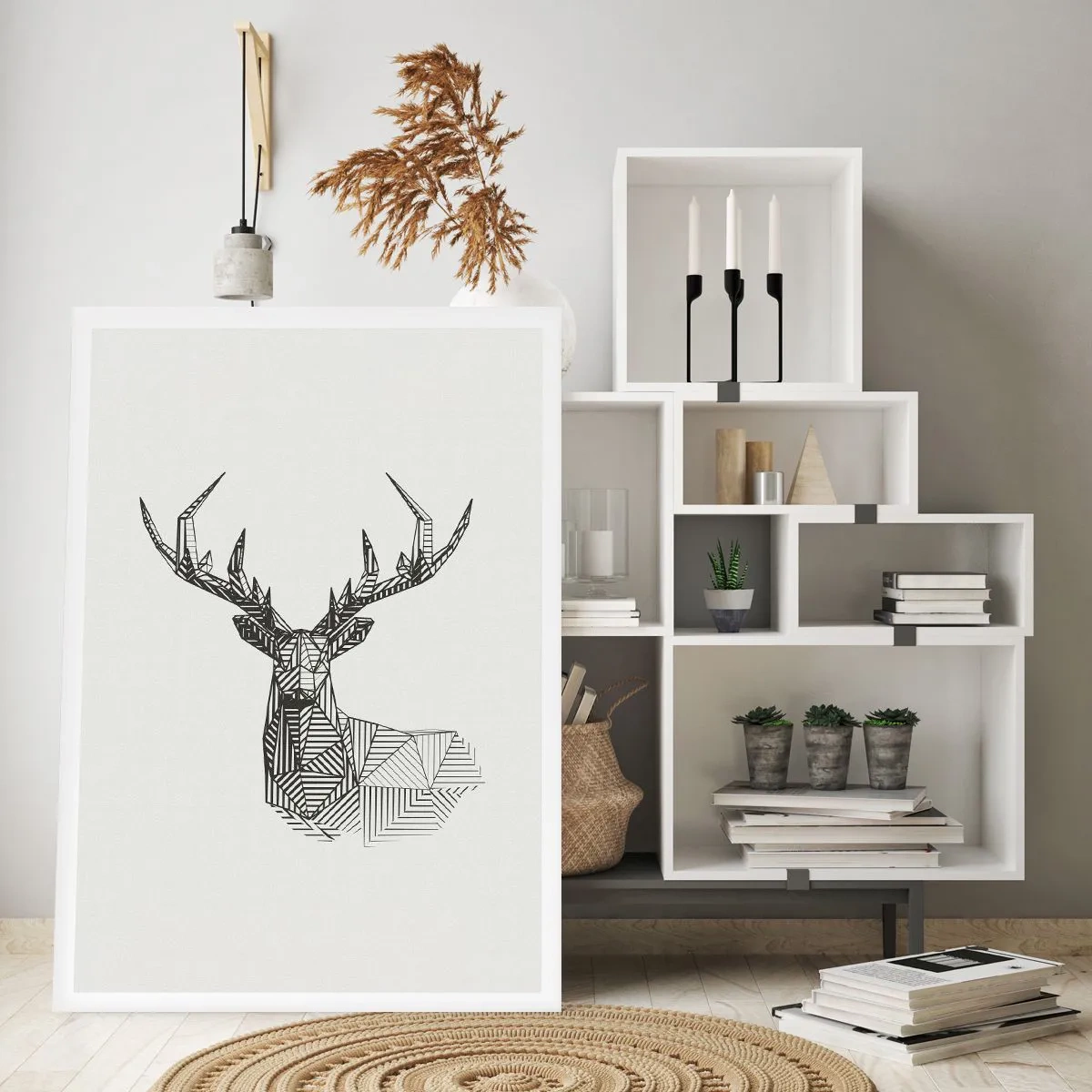 Plagát - Jeleň v kubistickom štýle - 50x70 cm
