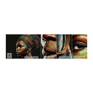 Vzorka fototapety Premium Sand - Africká kráľovná - Turban, Kmene, africký Američan - 100x30 cm