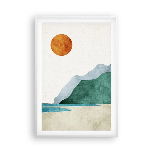 Plagát v bielom ráme - Jednoducho ideálna krajina - 61x91 cm