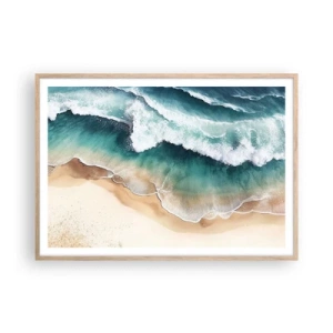 Plagát v ráme zo svetlého duba - Odveké stretnutie - 100x70 cm