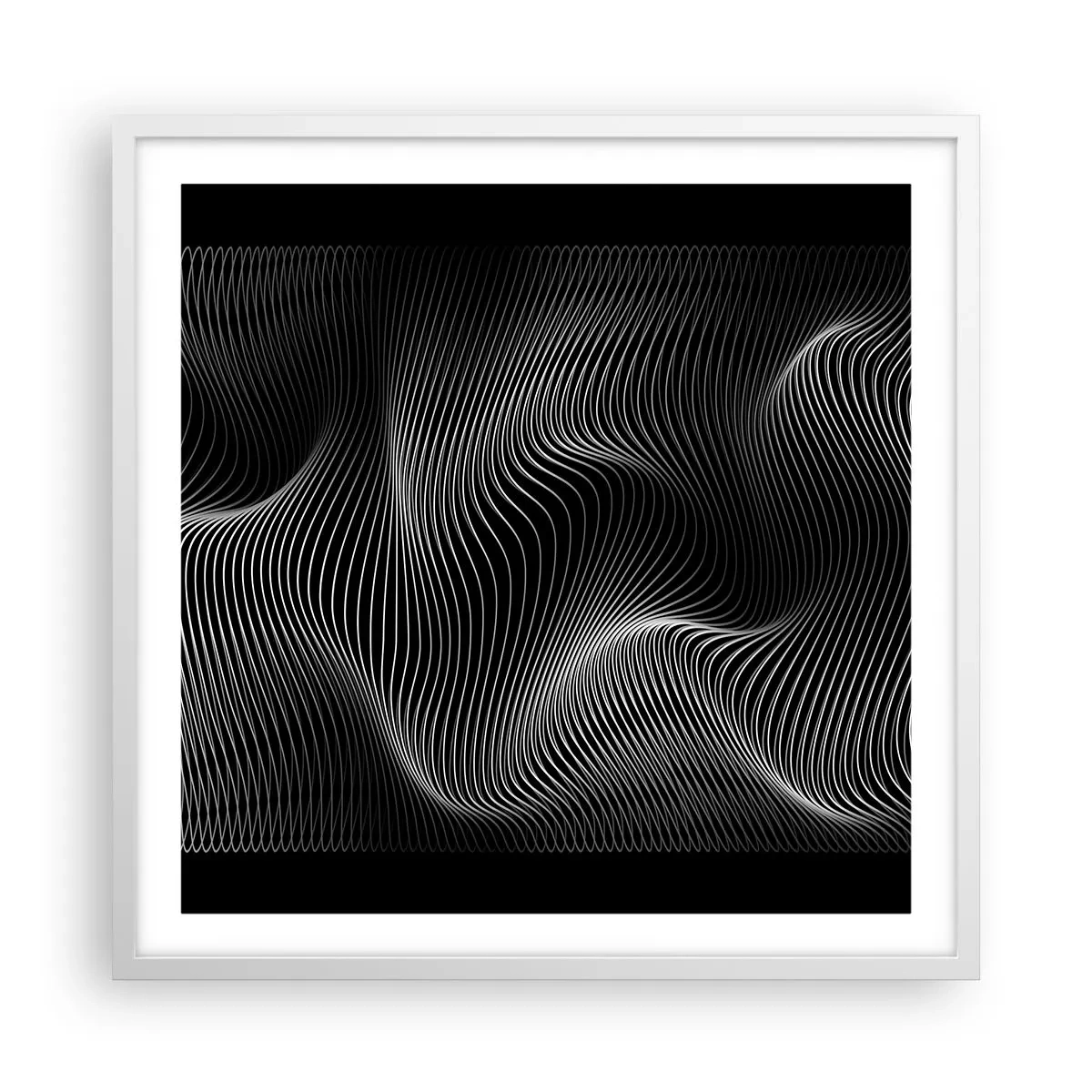 Plagát v bielom ráme - Tanec svetla v priestore - 60x60 cm