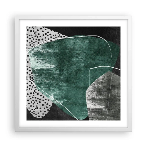 Plagát v bielom ráme - Farebná abstrakcia so zlatou vločkou - 50x50 cm