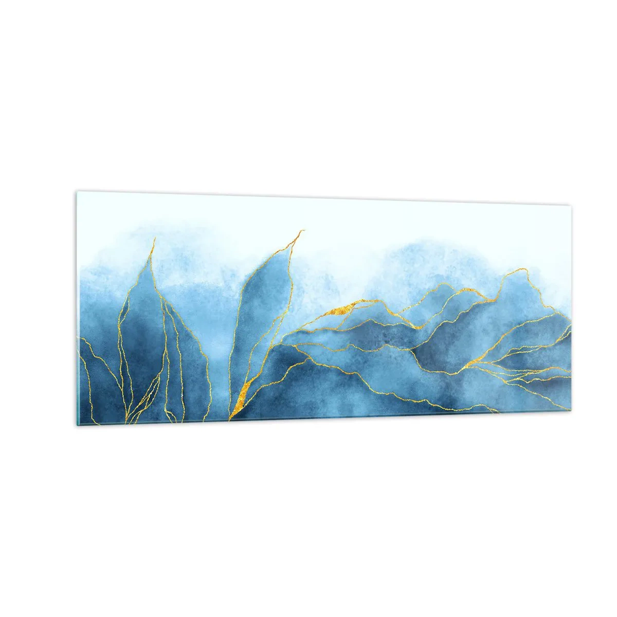 Obraz na skle - Blankyt v zlate - 100x40 cm