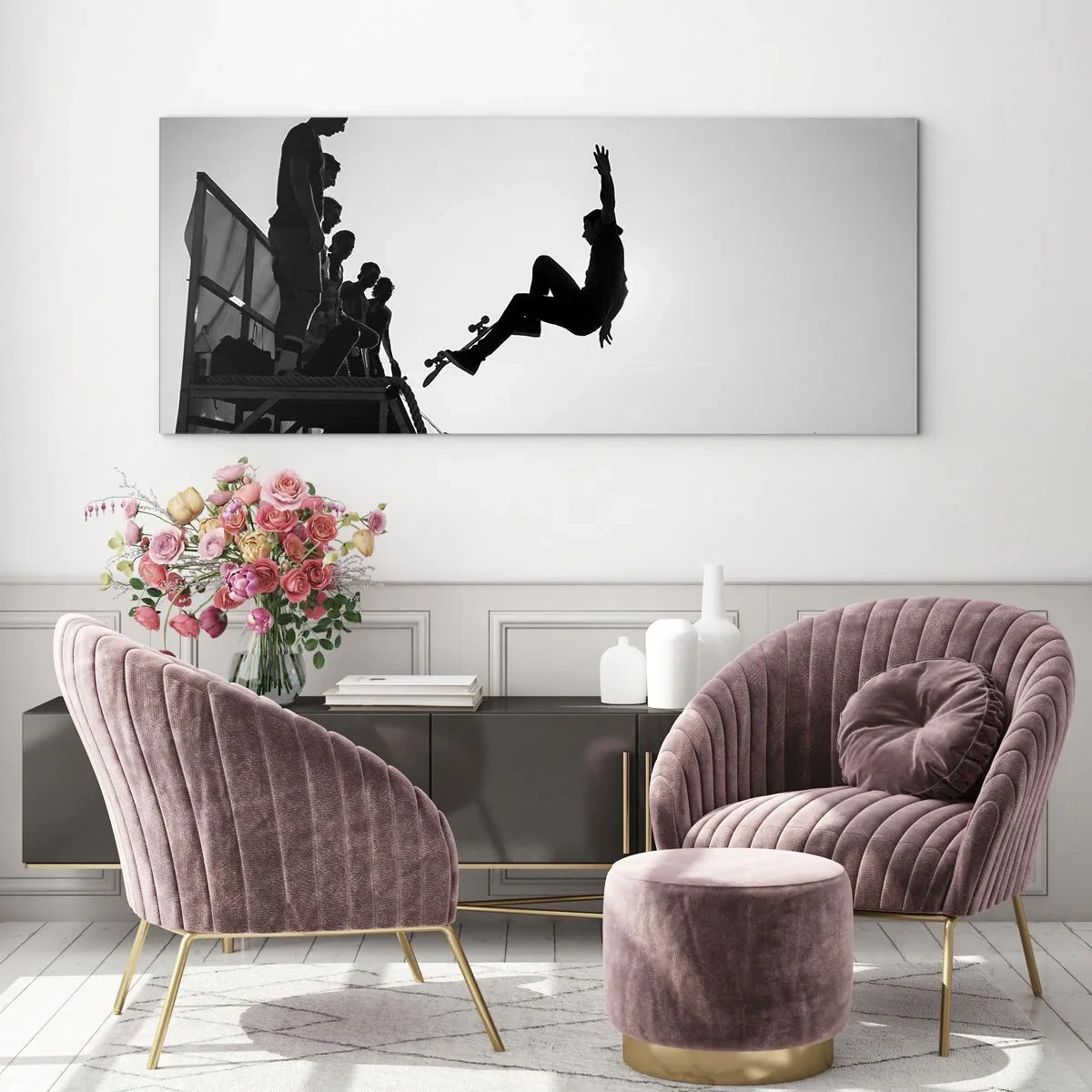 Obraz na skle - Hrdinovia a diváci - 120x50 cm