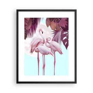 Plagát v čiernom ráme - Tri vtáčie grácie - 40x50 cm