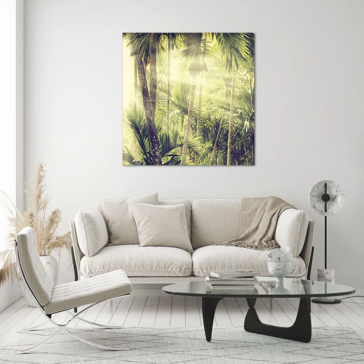 Obraz na skle - V zelenej žiare - 50x50 cm