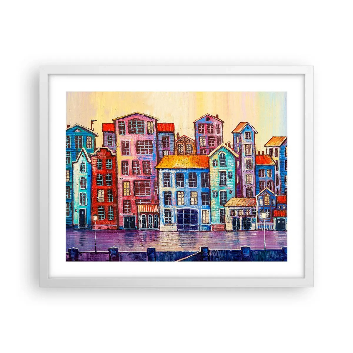 Plagát v bielom ráme - Mesto ako z rozprávky - 50x40 cm