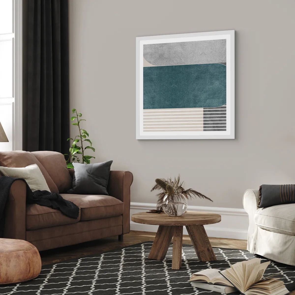 Plagát v bielom ráme - Kompozícia na úrovni - 60x60 cm