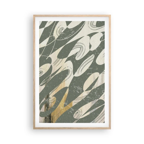 Plagát v ráme zo svetlého duba - Rytmizovaná abstrakcia - 61x91 cm