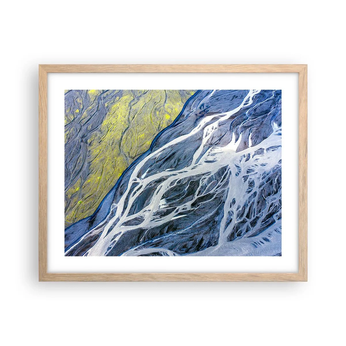 Plagát v ráme zo svetlého duba - Jaskynné maľby prírody - 50x40 cm