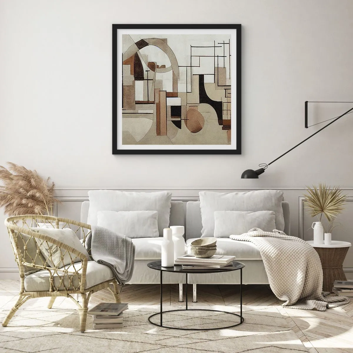 Plagát v čiernom ráme - Mestská krajina 2.0 - 60x60 cm