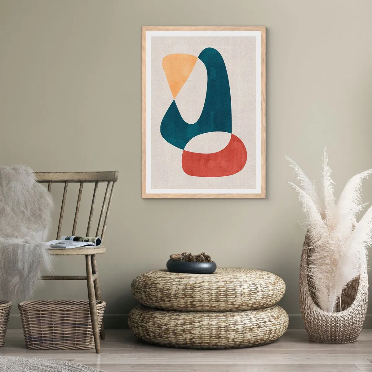 Plagát v ráme zo svetlého duba - Vplyvy a metamorfózy - 40x50 cm