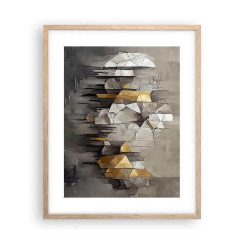 Plagát v ráme zo svetlého duba - Kompozícia z ľadu a svetla - 40x50 cm