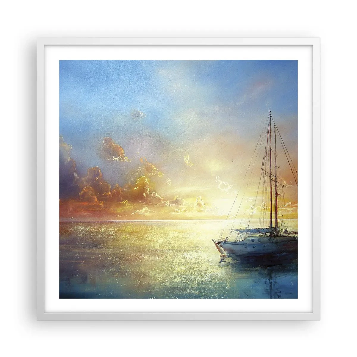 Plagát v bielom ráme - V zlatom zálive - 60x60 cm