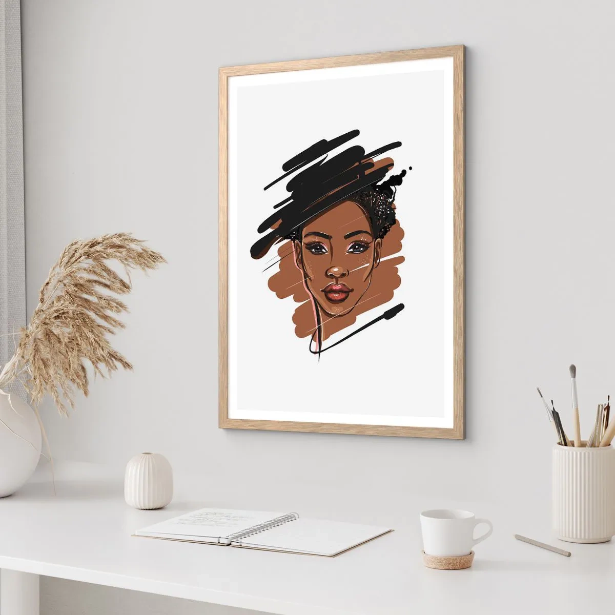 Plagát v ráme zo svetlého duba - Sladká ako čokoláda - 30x40 cm