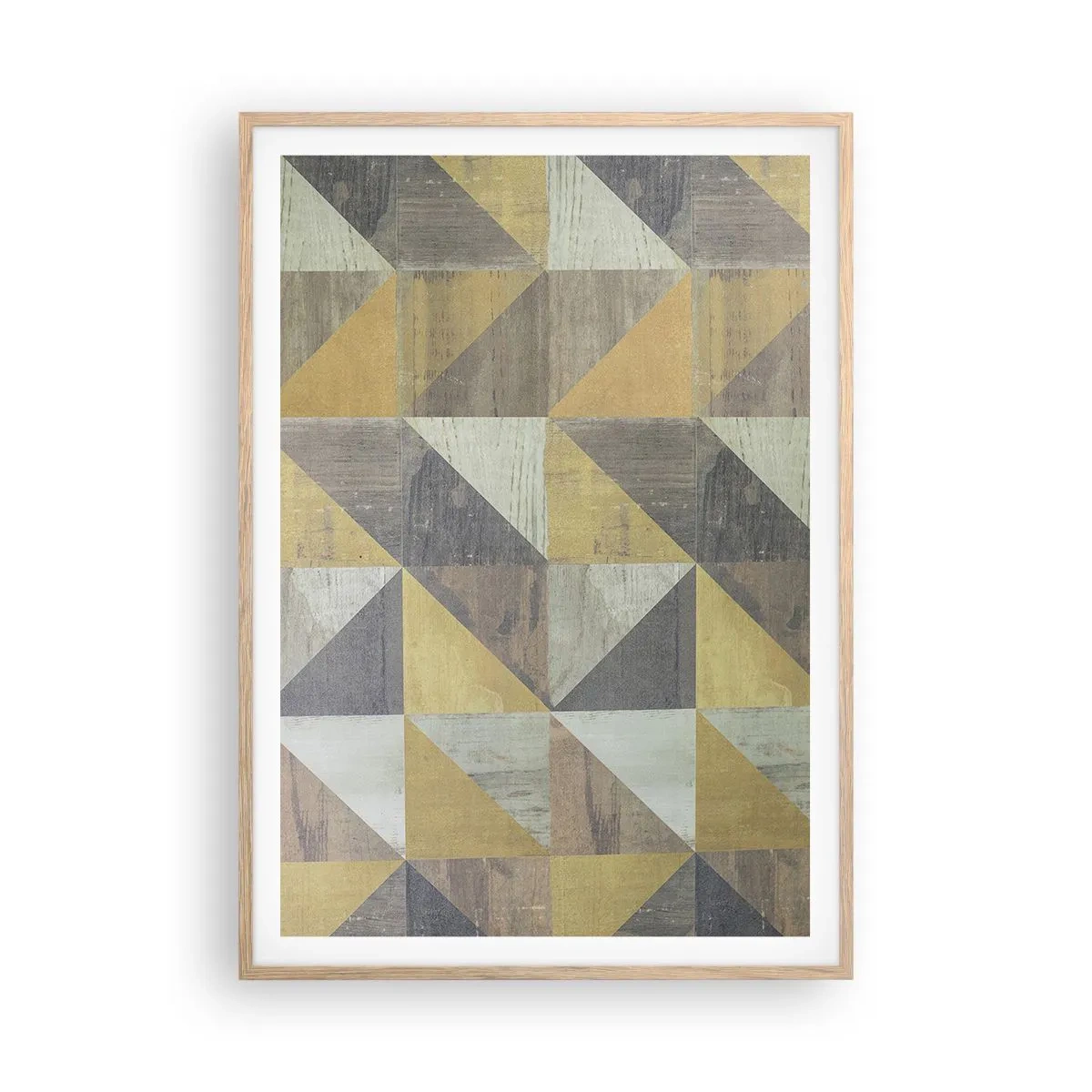 Plagát v ráme zo svetlého duba - V uhle trojuholníka - 70x100 cm
