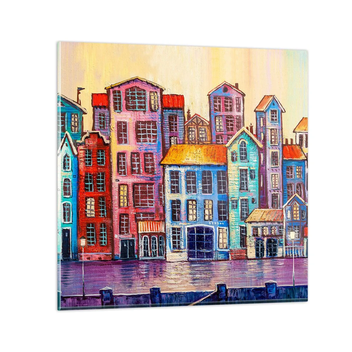 Obraz na skle - Mesto ako z rozprávky - 30x30 cm