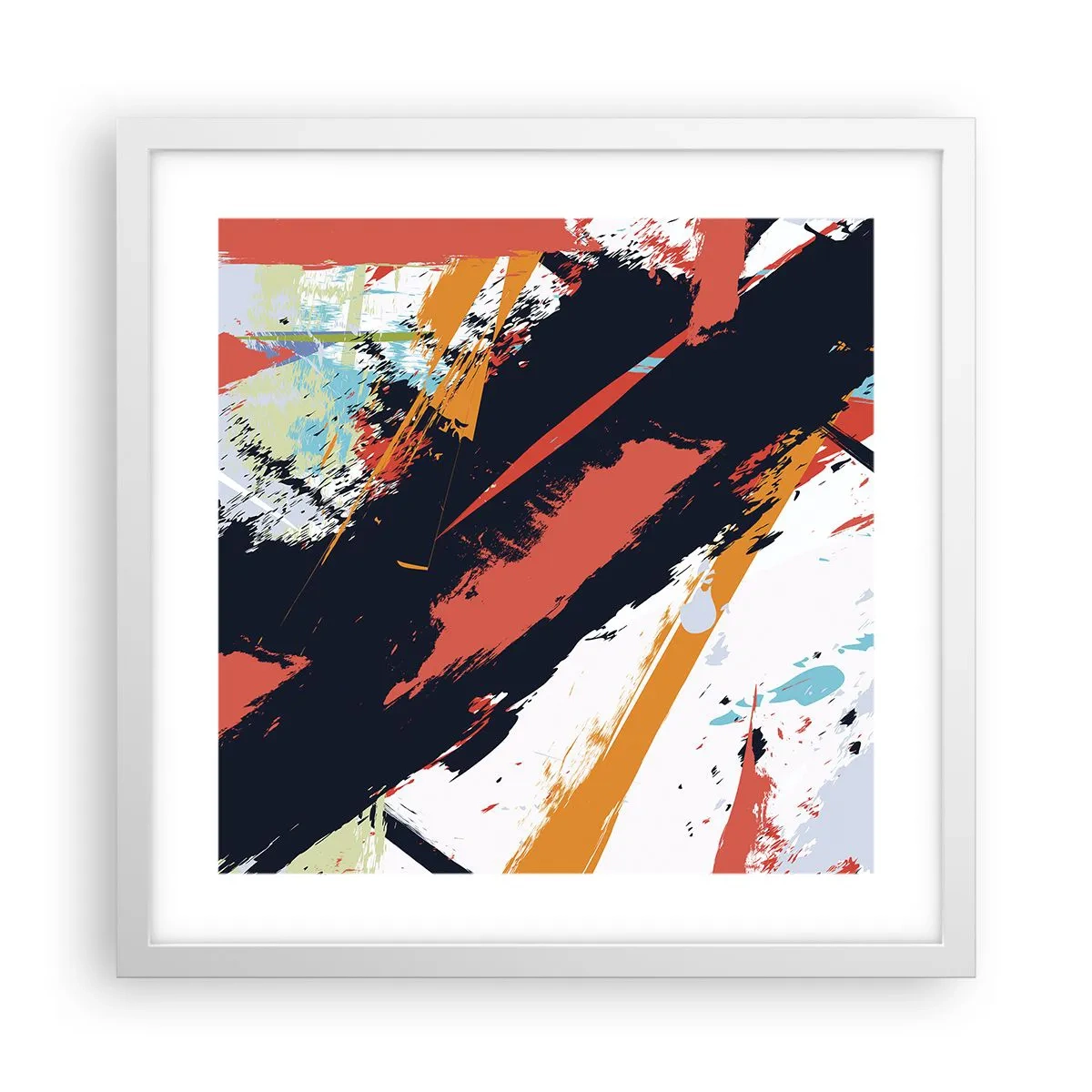 Plagát v bielom ráme - Dynamická kompozícia - 40x40 cm