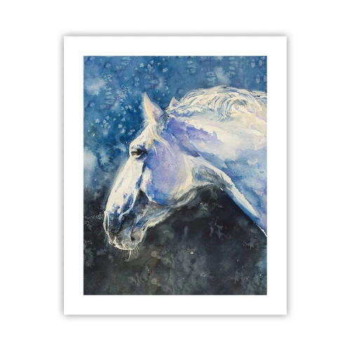 Plagát - Portrét v modrej žiare - 40x50 cm