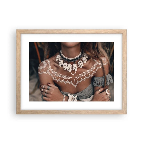 Plagát v ráme zo svetlého duba - Talizmany, rituály ženskosti - 40x30 cm