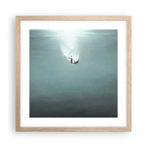 Plagát v ráme zo svetlého duba - V objatí oceánu - 40x40 cm