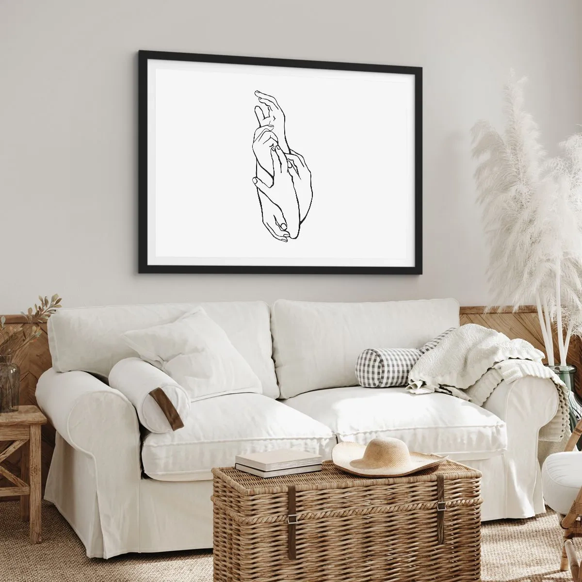 Plagát v čiernom ráme - Dobrý dotyk - 70x50 cm