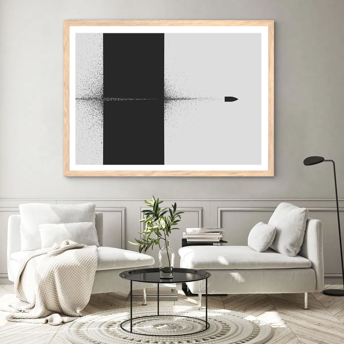 Plagát v ráme zo svetlého duba - Priamo k cieľu - 70x50 cm