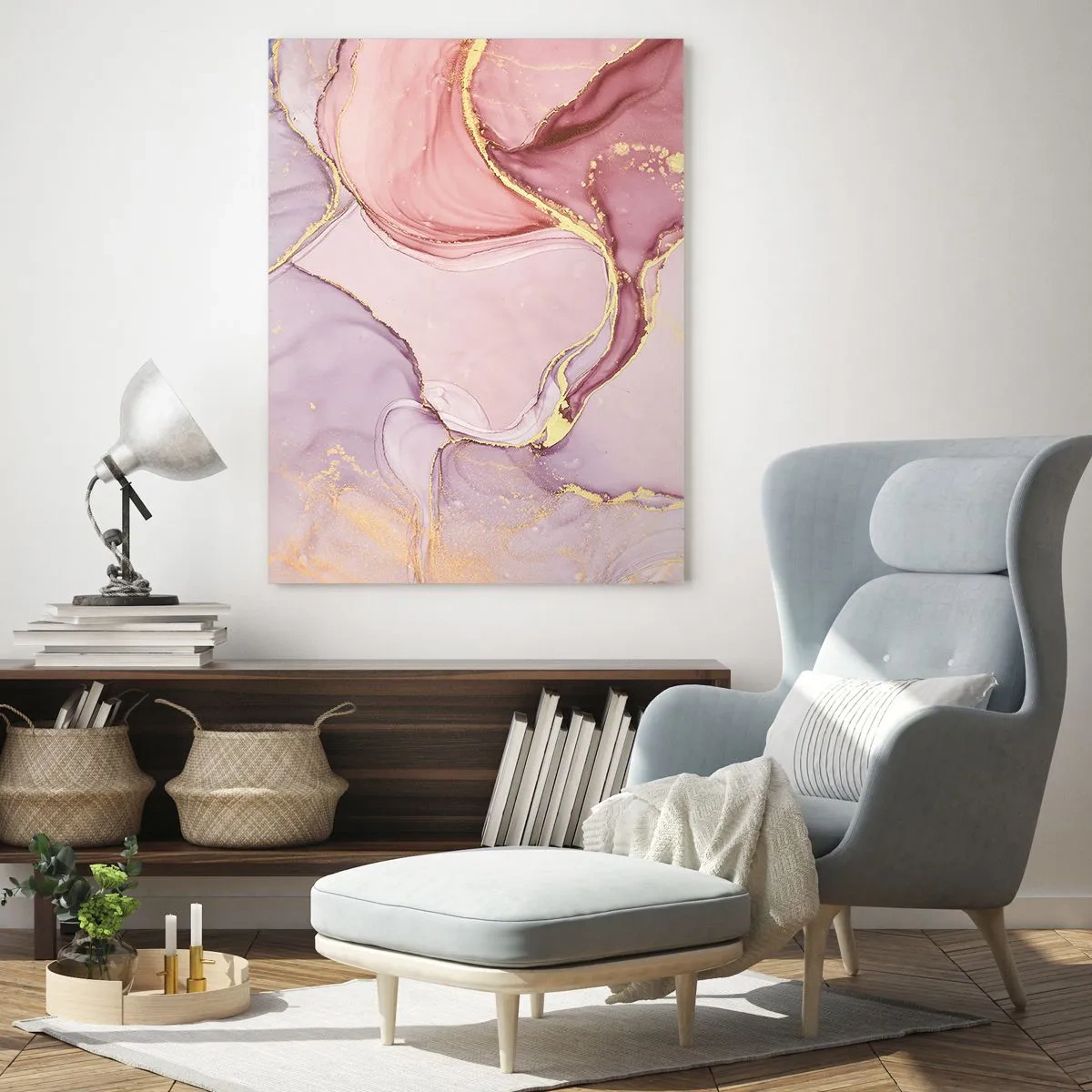 Obraz na skle - Maznanie farieb - 50x70 cm