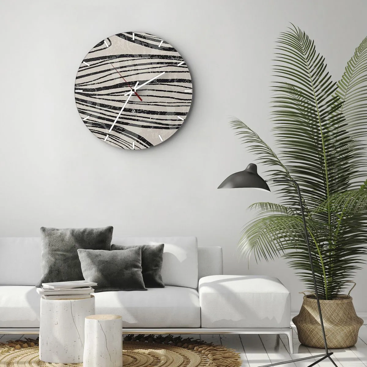 Nástenné hodiny - Močiar s líniami - 30x30 cm