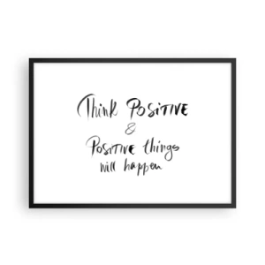 Plagát v čiernom ráme - Ako žiť? - 70x50 cm