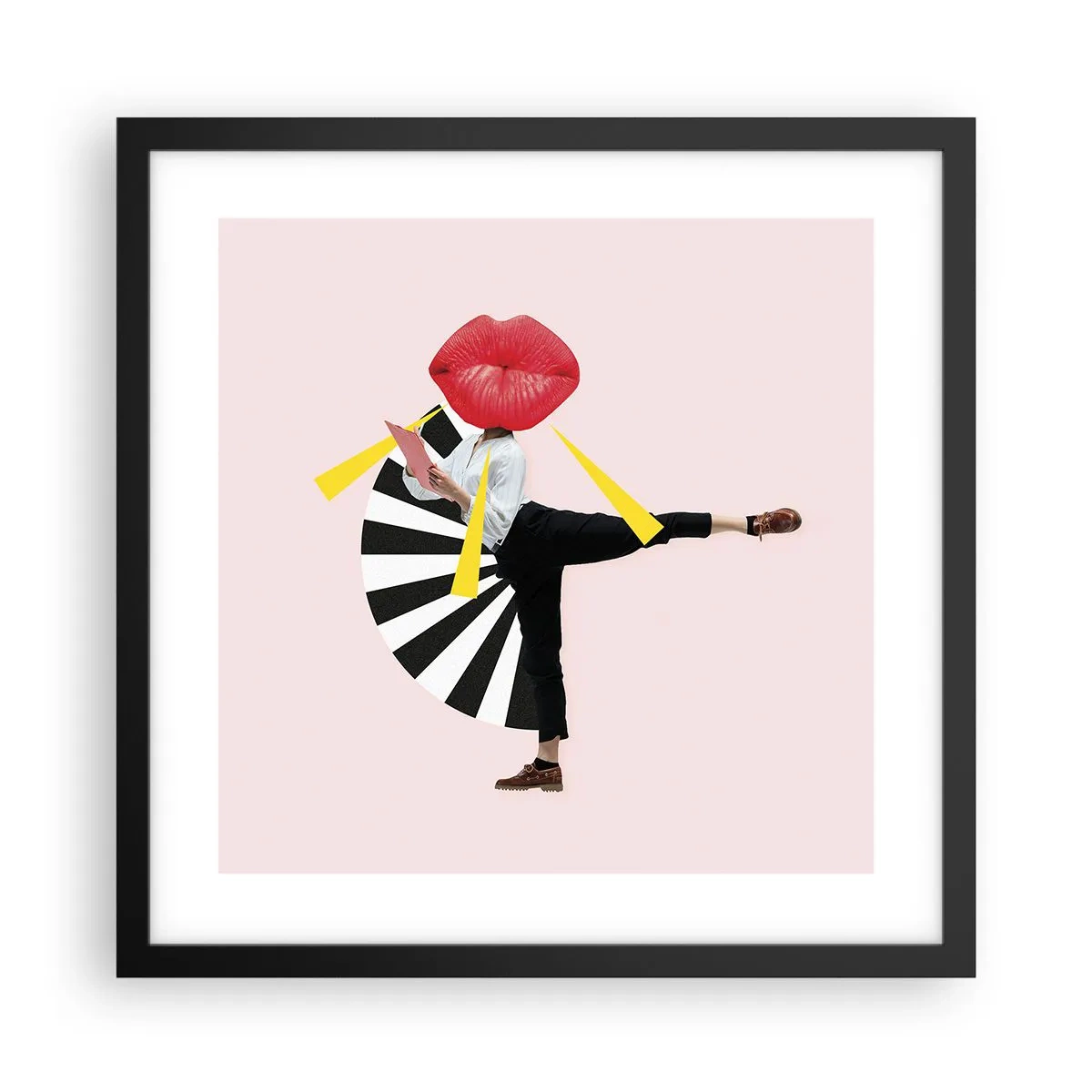 Plagát v čiernom ráme - Surrealistický pop-art - 40x40 cm