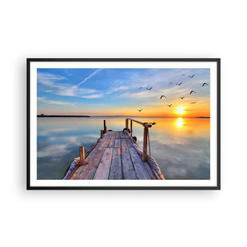 Plagát v čiernom ráme - Ísť pred seba smerom k slnku - 91x61 cm