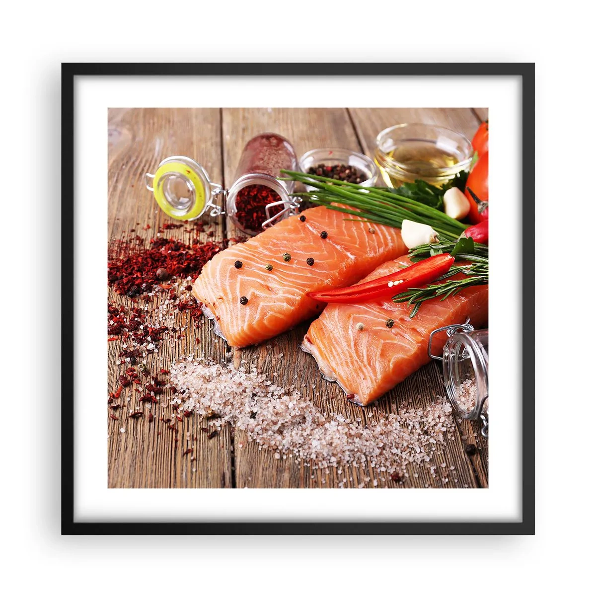 Plagát v čiernom ráme - Nórske dobrodružstvo v kuchyni - 50x50 cm