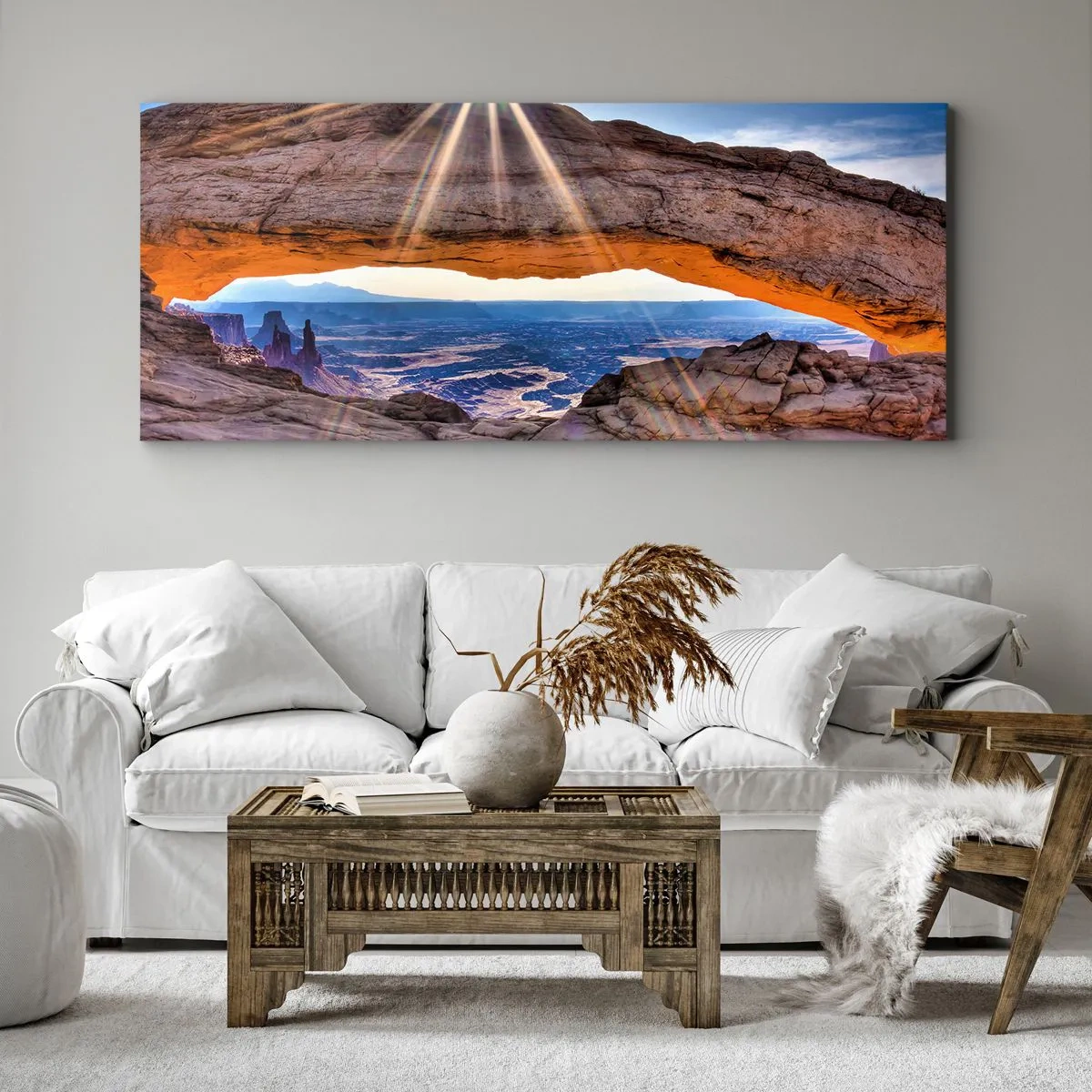 Obraz na plátne - Skalnou bránou - 120x50 cm