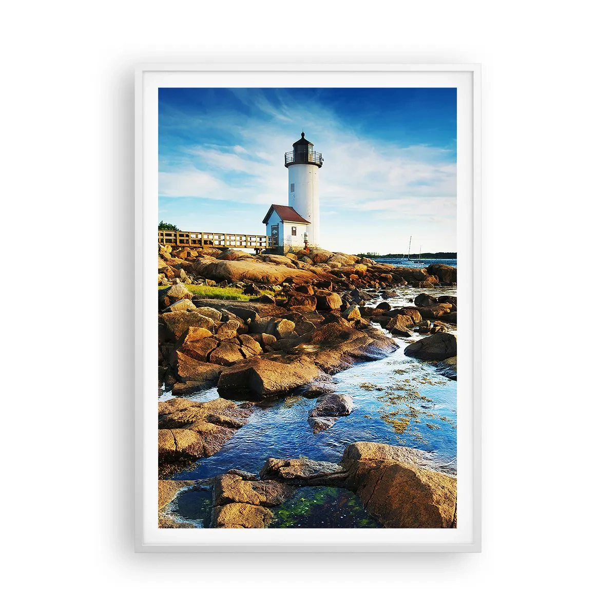 Plagát v bielom ráme - Vráťte sa šťastne, čakám - 70x100 cm