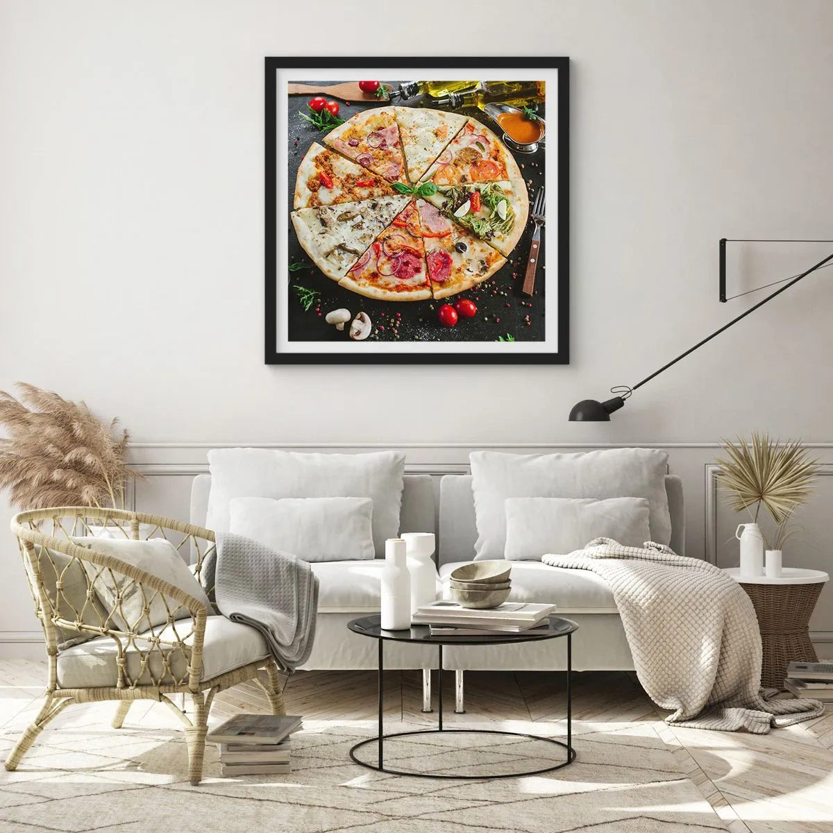 Plagát v čiernom ráme - Vejár chutí - 60x60 cm