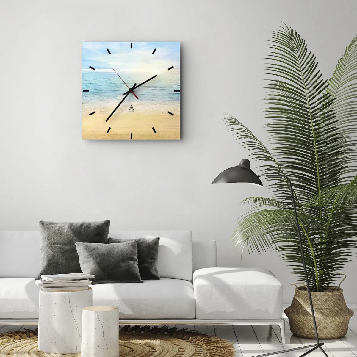 Nástenné hodiny - Veľká modrá - 30x30 cm