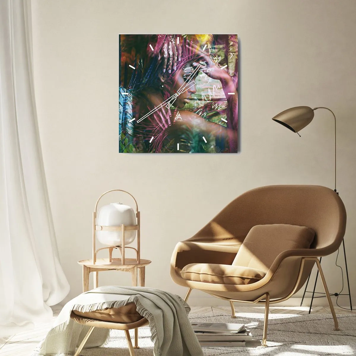 Nástenné hodiny - Matka príroda v džungli - 40x40 cm