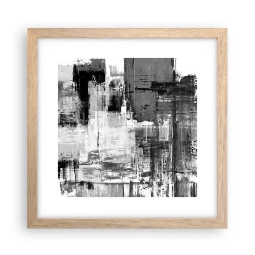 Plagát v ráme zo svetlého duba - Sivé je krásne - 30x30 cm