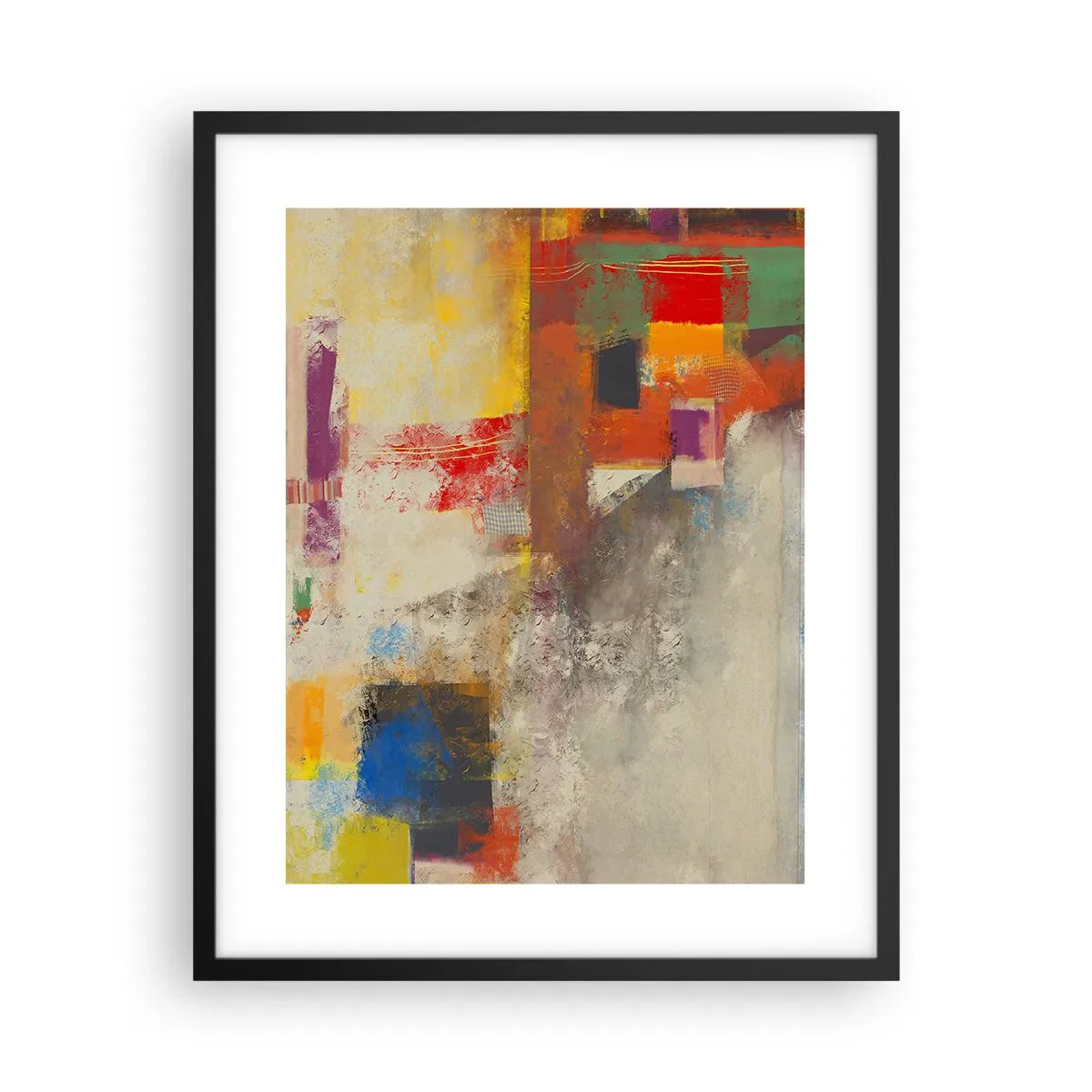 Plagát v čiernom ráme - Geometria farieb - 40x50 cm