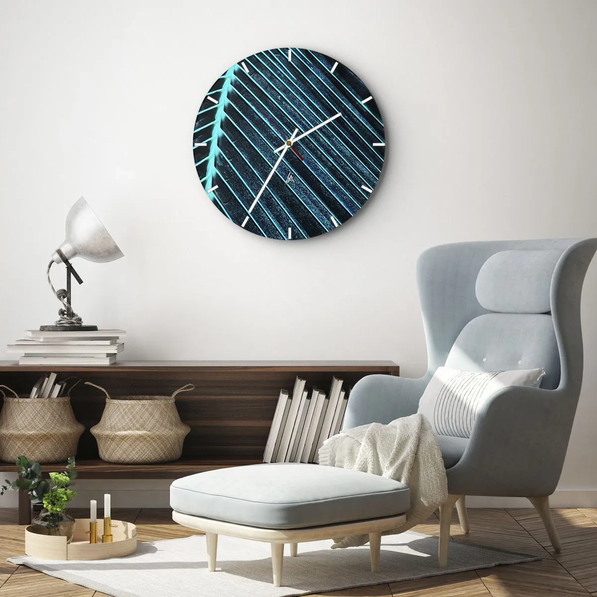 Nástenné hodiny - Textúra zelene - 30x30 cm