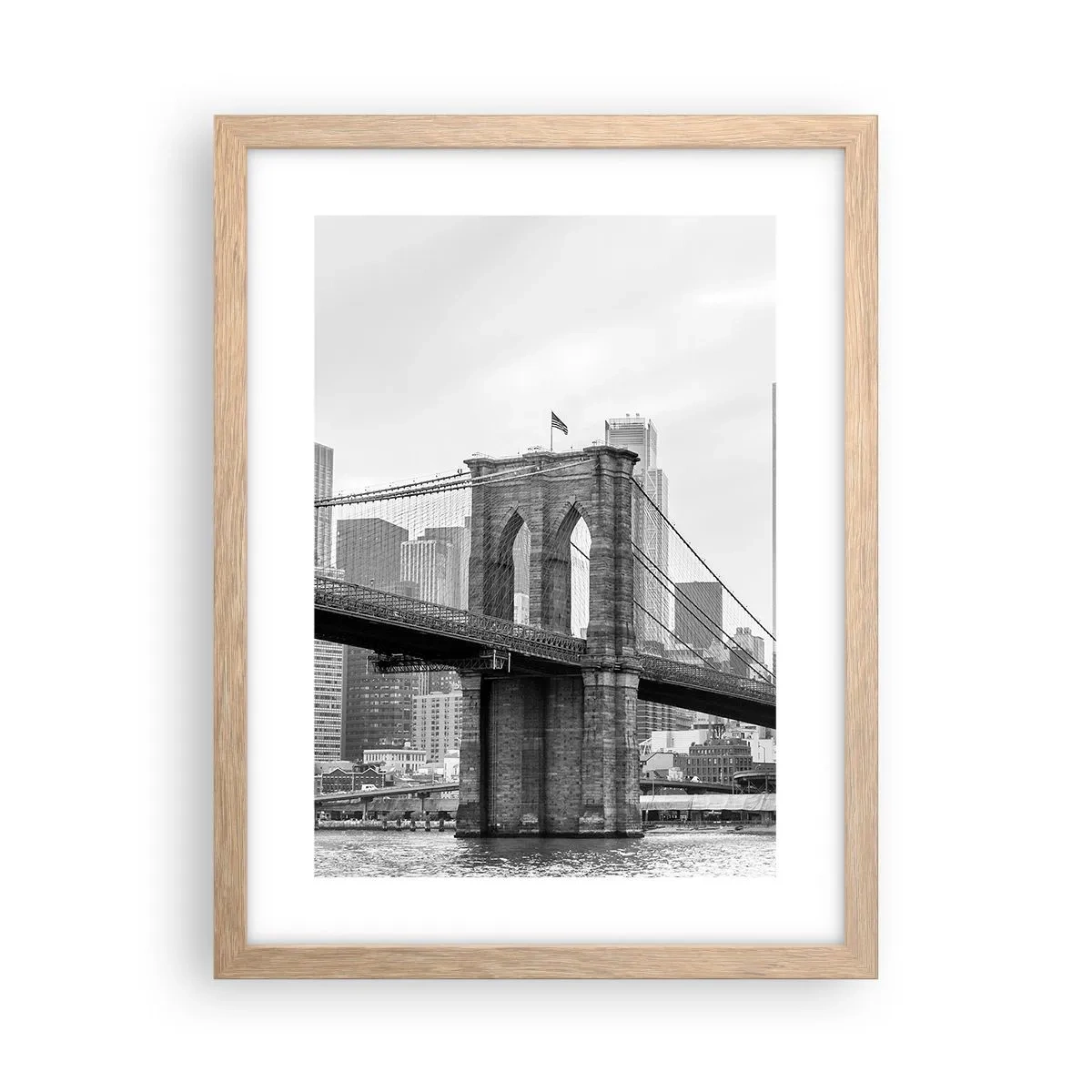 Plagát v ráme zo svetlého duba - Newyorské zázraky - 30x40 cm