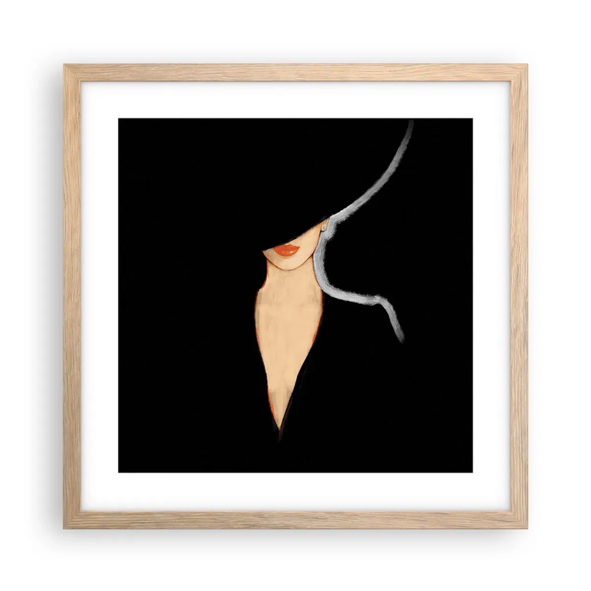 Plagát v ráme zo svetlého duba - Elegancia a štýl - 40x40 cm
