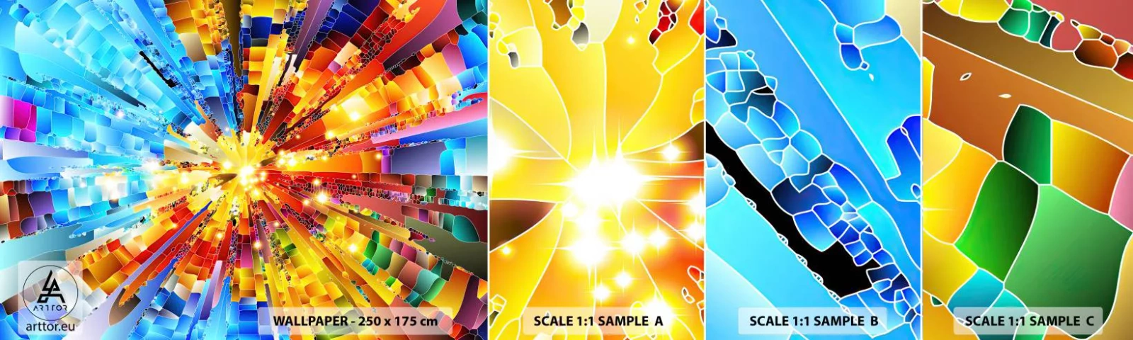 Vzorka Fototapeta Standard Eco - In medias res - Abstrakcia, Kus, 3D - 100x30 cm