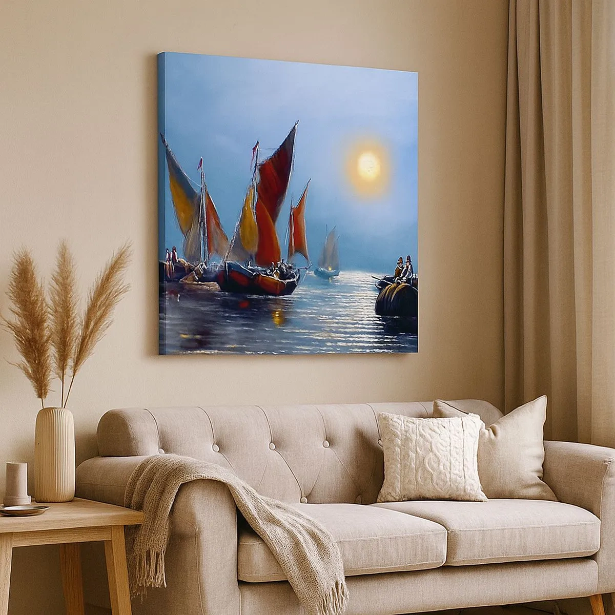 Obraz na plátne - Nočný rybolov - 30x30 cm