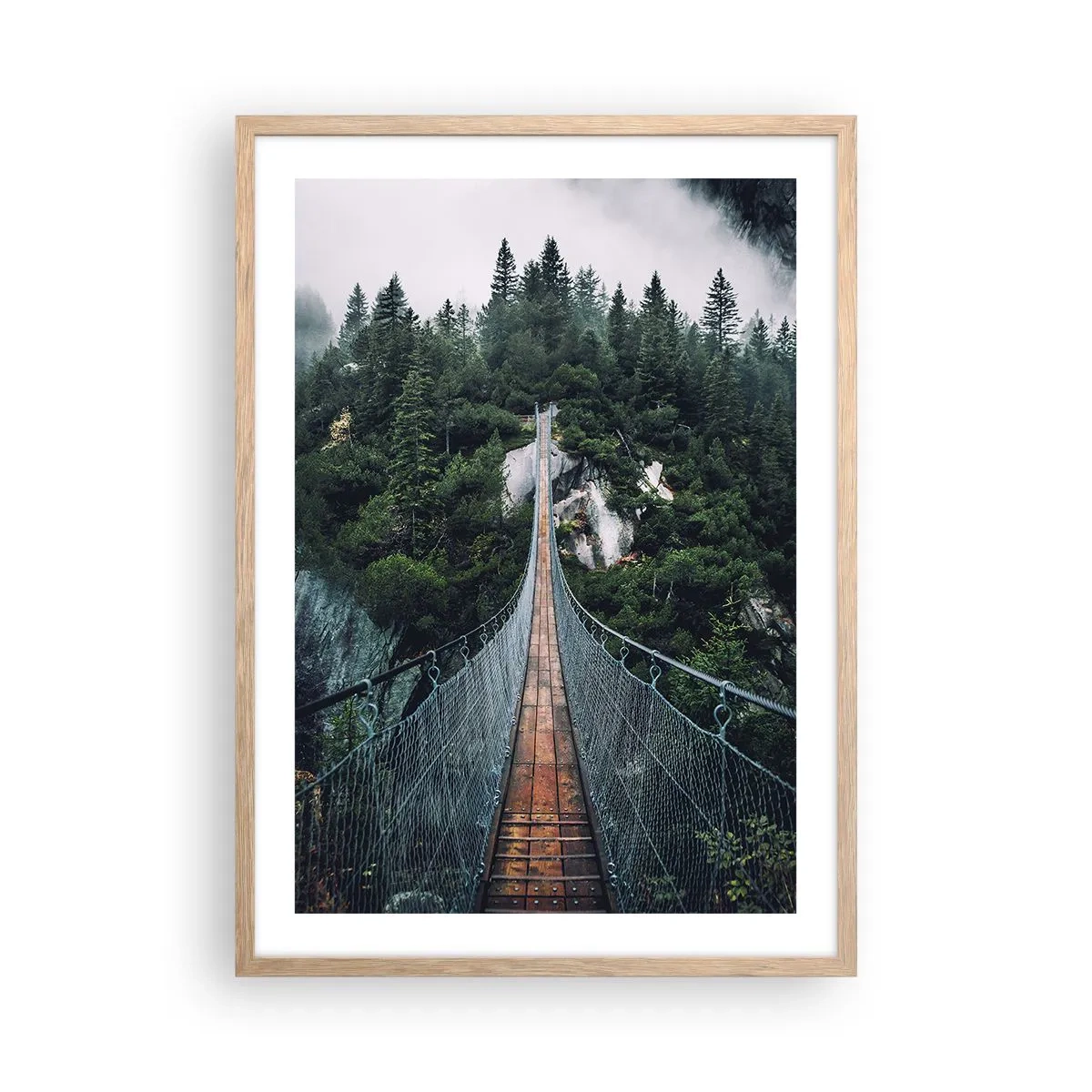 Plagát v ráme zo svetlého duba - Len pre orlov - 50x70 cm