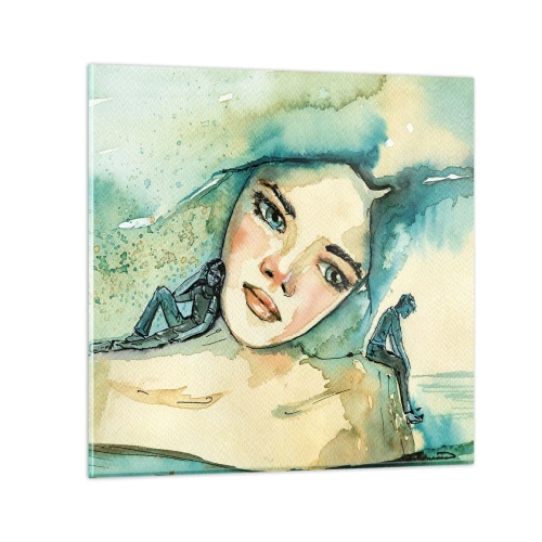 Obraz na skle - Am I blue? - 60x60 cm