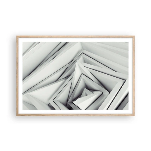 Plagát v ráme zo svetlého duba - Symfónia ostrých uhlov - 91x61 cm