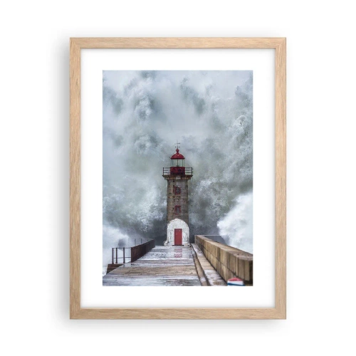 Plagát v ráme zo svetlého duba - Hukot vody, šum vetra - 30x40 cm